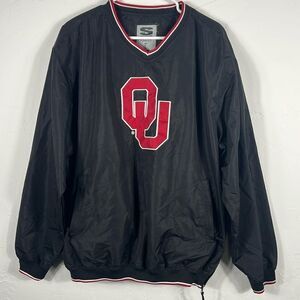 🔥🏈 Vintage OKLAHOMA SOONERS Embroidered Pullover Windbreaker Jacket Sz Lg - EU